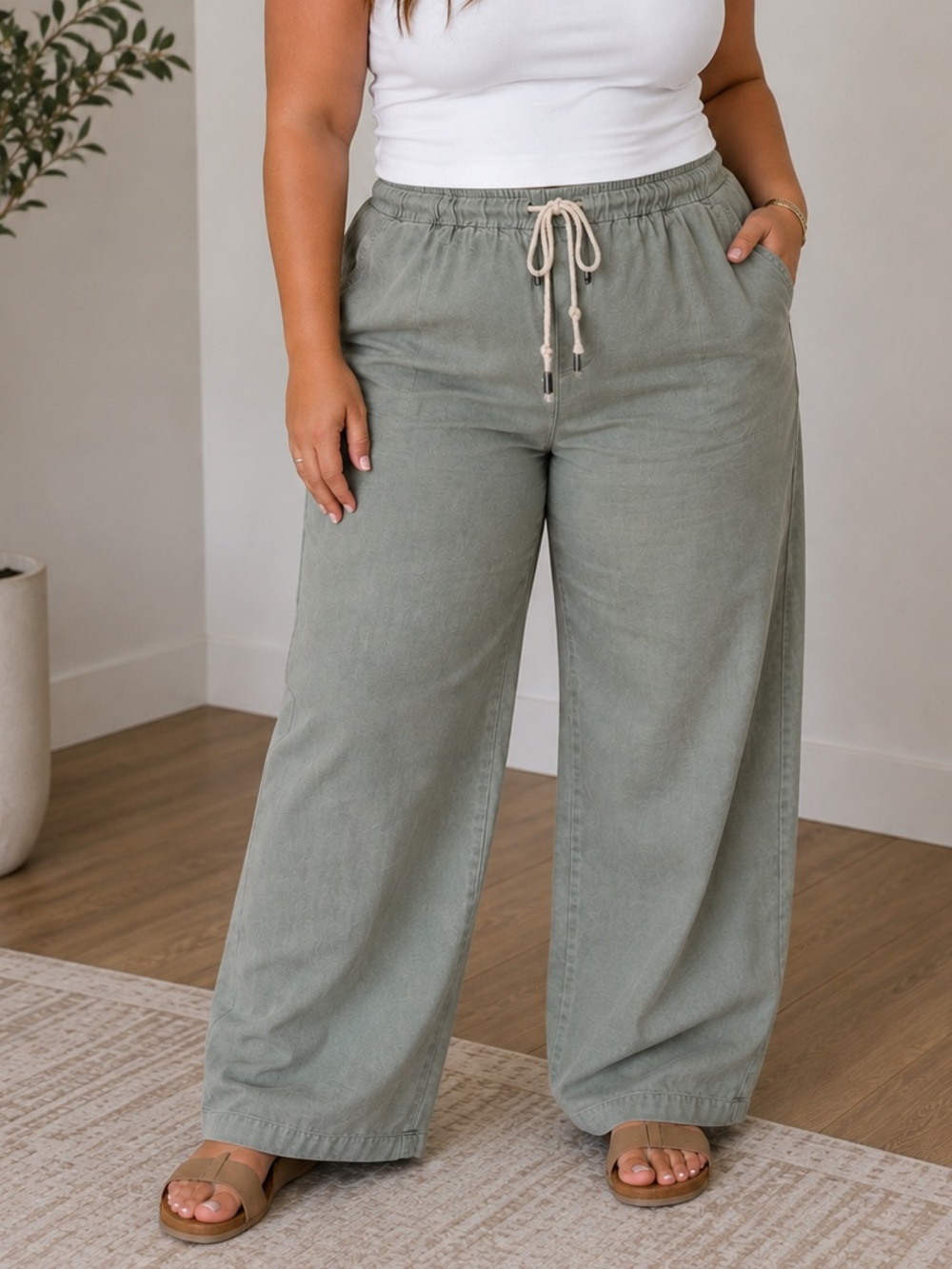 Universal Thread Sage Green Pull On Twill Pants XXL NWOT